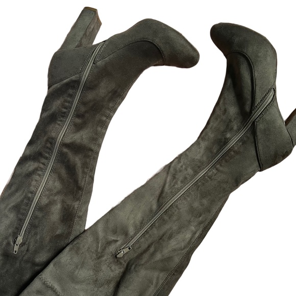 LILIANA BROWN “KENZY-6” OVER THE KNEE CHUNKY HEEL BOOT WITH DRAWSTRING SIZE 7.5 - Picture 8 of 11